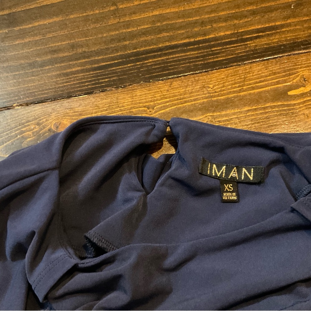IMAN Navy Women's caped Blouse - Picture 5 of 10